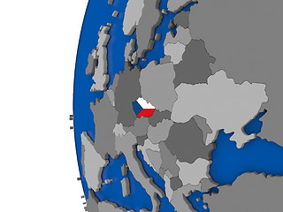 Image showing Czech republic on globe