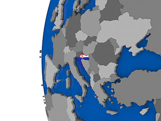 Image showing Croatia on globe