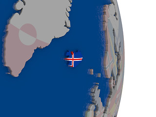 Image showing Iceland with its flag