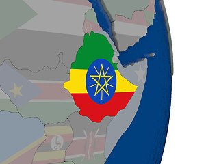 Image showing Ethiopia with its flag