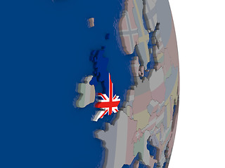 Image showing United Kingdom with its flag