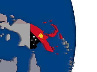 Image showing Papua New Guinea with its flag