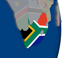 Image showing South Africa with its flag