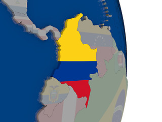 Image showing Colombia with its flag