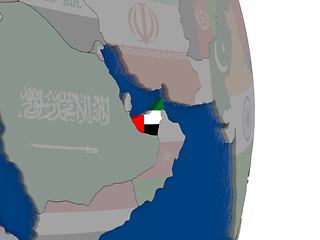 Image showing United Arab Emirates with its flag