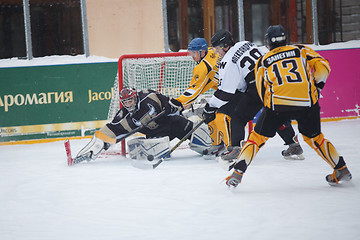 Image showing Moscow, Russia - January, 15, 2017: Amateur hockey league LHL-77. Game between hockey team \
