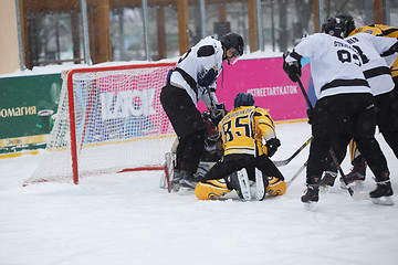 Image showing Moscow, Russia - January, 15, 2017: Amateur hockey league LHL-77. Game between hockey team \