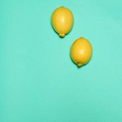 Image showing Lemons on blue background