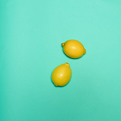 Image showing Lemons on blue background