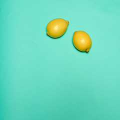 Image showing Lemons on blue background