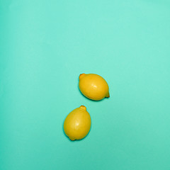 Image showing Lemons on blue background