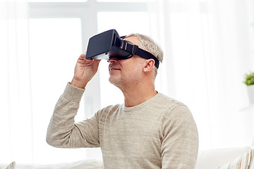 Image showing old man in virtual reality headset or 3d glasses