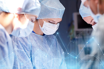 Image showing group of surgeons in operating room at hospital