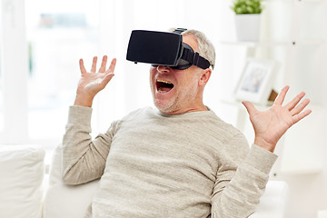 Image showing old man in virtual reality headset or 3d glasses