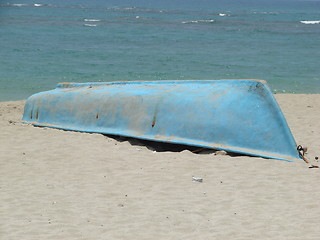 Image showing blue fishing boat