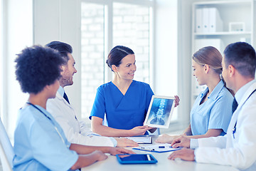 Image showing group of happy doctors meeting at hospital office