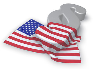 Image showing usa flag and paragraph symbol - 3d illustration