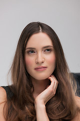 Image showing portrait  of beautiful young brunette woman