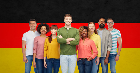 Image showing international group of people over german flag