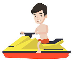 Image showing Caucasian man training on jet ski.