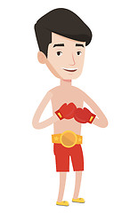 Image showing Young confident boxer vector illustration.