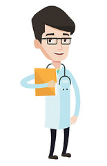 Image showing Doctor with file in medical office.