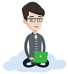 Image showing Man using cloud computing technology.