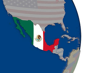 Image showing Mexico with its flag