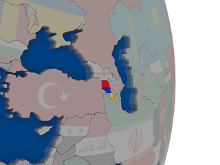 Image showing Armenia with its flag