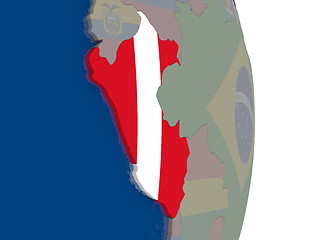 Image showing Peru with its flag