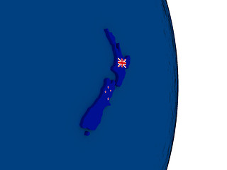 Image showing New Zealand with its flag