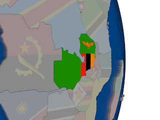 Image showing Zambia with its flag
