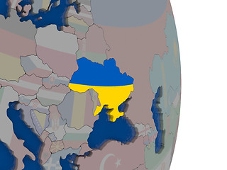 Image showing Ukraine with its flag