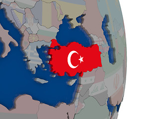 Image showing Turkey with its flag