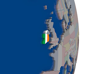 Image showing Ireland with its flag