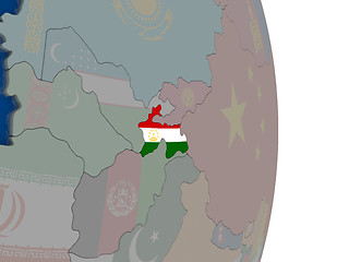 Image showing Tajikistan with its flag