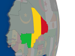 Image showing Mali with its flag