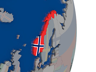 Image showing Norway with its flag