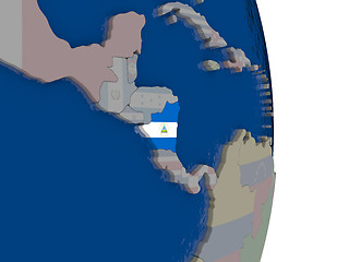 Image showing Nicaragua with its flag