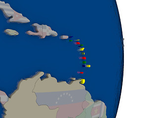 Image showing Caribbean with its flag