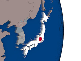 Image showing Japan with its flag