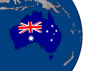 Image showing Australia with its flag