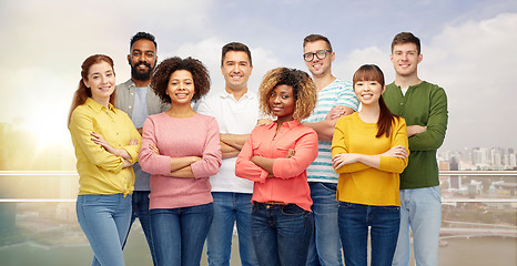 Image showing international group of happy smiling people