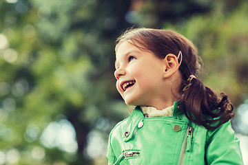 Image showing happy beautiful little girl portrait outdoors