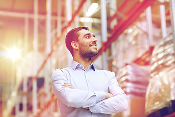 Image showing happy man at warehouse