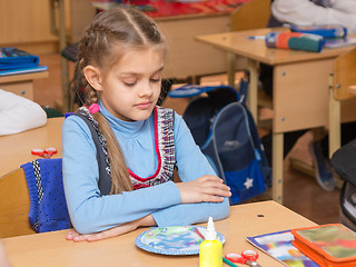 Image showing Girl in the classroom technology school