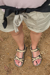 Image showing Trekking outdoors tourist adventure.