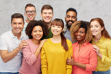 Image showing international group of happy smiling people