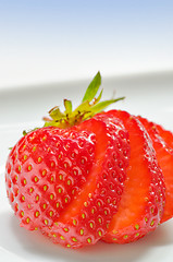 Image showing Strawberry slices on white background