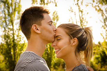 Image showing Perfect moment for a kiss